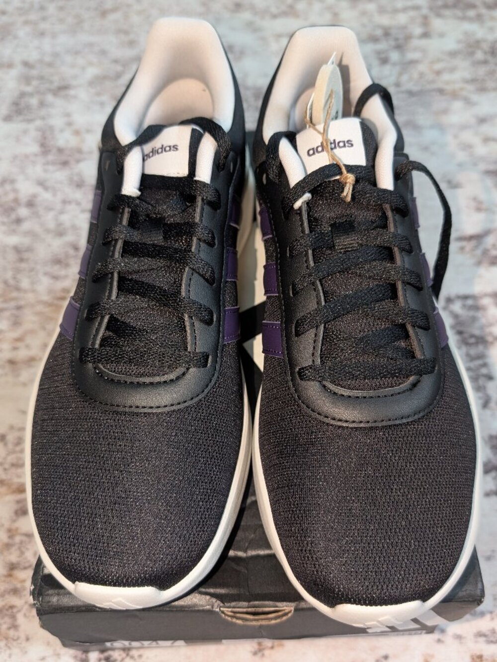 NEW w/ Box CLOUDFOAM Adidas Lite Racer 4.0 Men's 8.5 Black & Purple